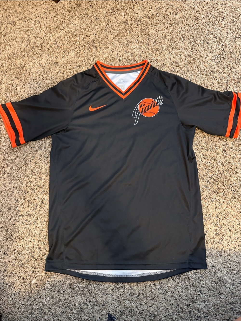 Nike Black & Orange SF Giants Short-Sleeve Jersey